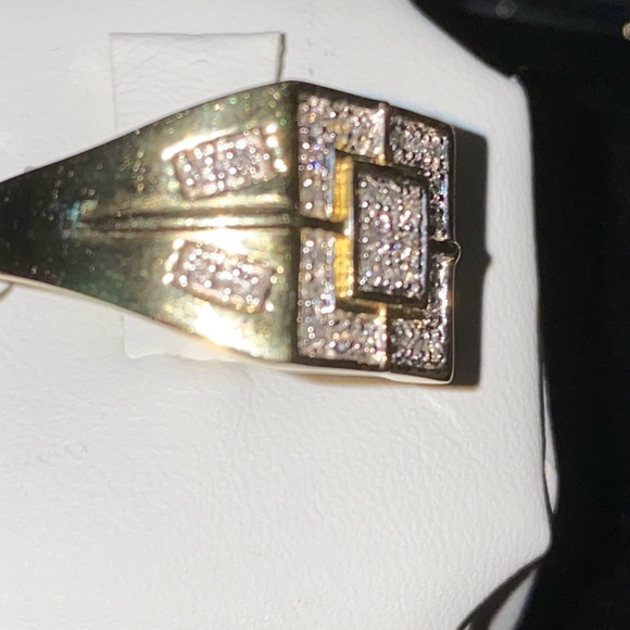 19k solid gold real diamond men statement ring not plated not CZ free appraisal - Picture 4 of 4